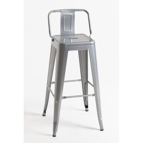 Packs Taburetes Altos - Pack 6 Taburetes Torix Respaldo - Gris metalizado