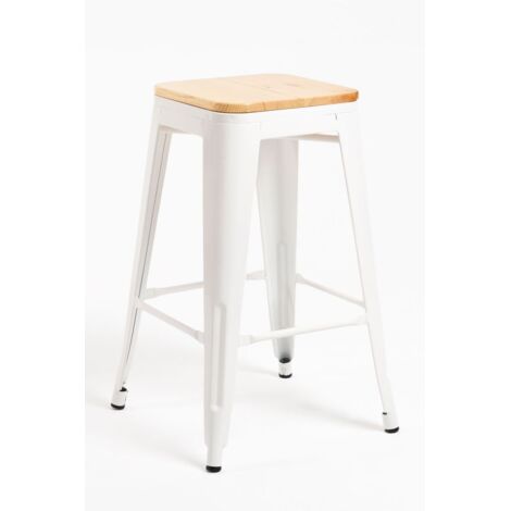 Packs Taburetes Bajos - Pack 2 Taburetes Torix Bajos Madera Natural - Blanco