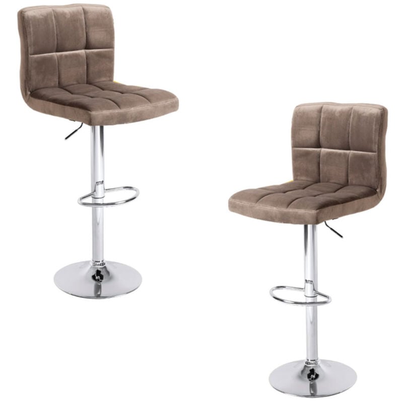 

Packs Taburetes Cocina - Pack 2 Taburetes Casper Terciopelo - Gris claro