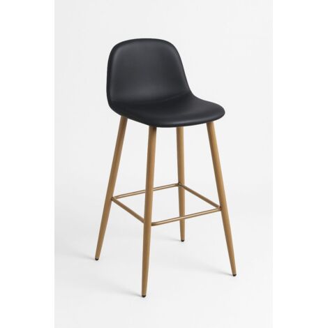 Packs Taburetes Cocina - Pack 2 Taburetes Teok Polipiel - Negro