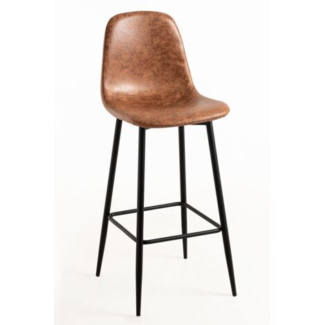 Packs Taburetes Cocina - Pack 2 Taburetes Veki Polipiel Vintage - Camel