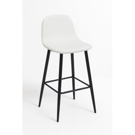 Packs Taburetes Cocina - Pack 4 Taburetes Black Teok Polipiel - Blanco
