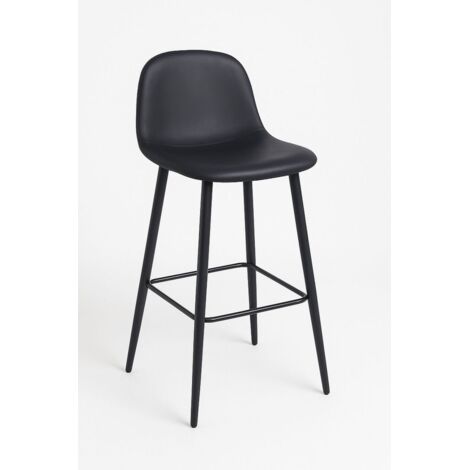 Packs Taburetes Cocina - Pack 6 Taburetes Black Teok Polipiel - Negro