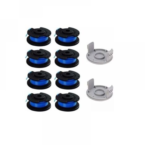 Packung mit 10 Ersatzspulen für Ryobi One+ AC14RL3A Rasentrimmer, 18 V, 24 V, 40 V, Ø 1,6 mm, Länge 3,3 m (einschließlich 8 Spulen und 2 Abdeckungen)