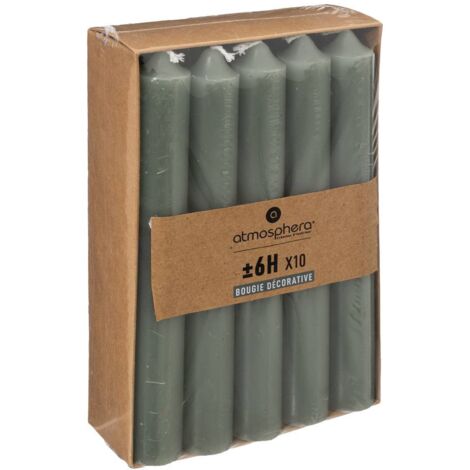 Packung mit 10 Kerzenstiften - Eukalyptus grün - 45g