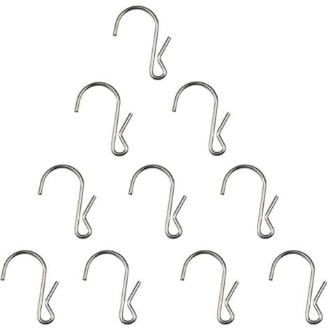 Packung mit 10 polierten Metallcliphaken, Tragkraft 10 Pfund