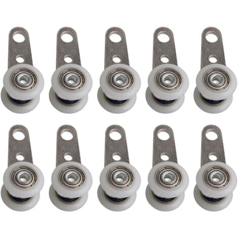 Packung mit 10 Rollen für Erkerfenster oder Schiebetüren – Metall und Kunststoff – 4,5 x 1,9 cm NPTERBL