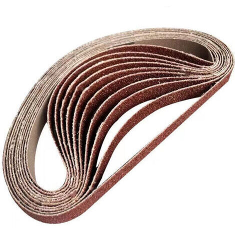 Packung mit 10 Schleifbändern, 15mm x 452mm, Korn 60 aus Aluminiumoxid – für Holzbearbeitung, Metallpolitur, Messerschärfen