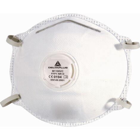 Packung mit 10 Stück FFP1-Filtergesichtsmasken aus synthetischem Vliesstoff DELTA PLUS- M1100VC