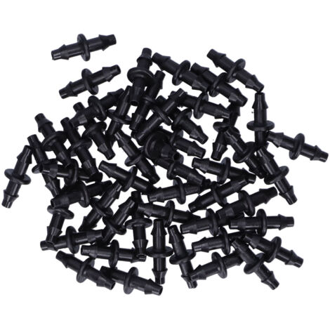Packung mit 100 4/7 2-Wege-Fittings für Tropfbewässerungssysteme, Gartenzubehör + wasserdicht + UV-beständig + einfach zu installieren + spart Wasser