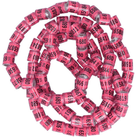 Packung mit 100 Beinringen aus 8 mm Aluminiumlegierung, nicht für Wettkämpfe geeignet und gut erkennbar, für das Training von Vögeln, rosarote Farbe.