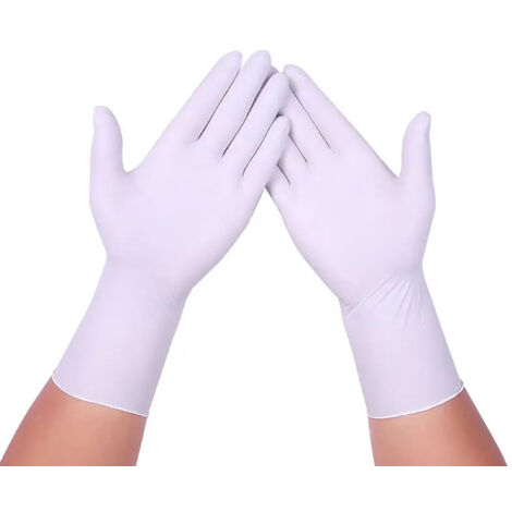 Packung mit 100 Einweg-Latexhandschuhen, Allzweck-Reinigungshandschuhe, multifunktionale Handschuhe für Haushalt, Lebensmittel, Medizin und Kosmetik
