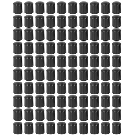 Packung mit 100 Endkappen für Elektrozaunpfosten, runde, wasserdichte Kunststoffkappen für Hochspannungs-Impulszaunsysteme, schwarz, 5 mm