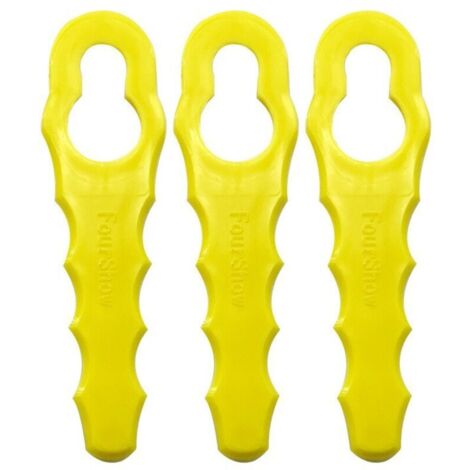 Packung mit 100 Ersatzmessern, kompatibel mit dem Ryobi Rasentrimmer, doppelt gezahnte Messerköpfe RAC155, RAC157, RAC158