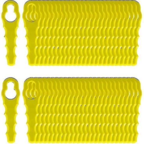 Packung mit 100 kompatiblen Ersatzmessern für Ryobi Rasentrimmer, Doppelzahnmesser Rac155, Rac157, Rac158-ZZY