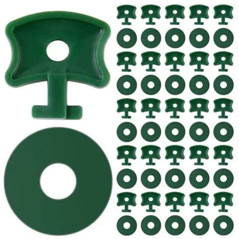 Packung mit 100 Kunststoffclips für Gewächshäuser mit Unterlegscheiben zur Befestigung von Isolierung und Luftpolsterfolie an Aluminiumgewächshäusern, grün, 50 Clips + 50 Unterlegscheiben