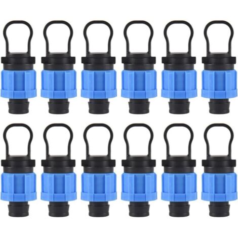 Packung mit 12 1/2"-Tropfbewässerungs-Endkappen - Universeller Anschluss - Kompatibel mit 16-17 mm Tropfstreifen