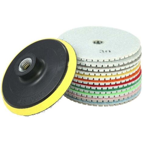 Packung mit 12 Diamant-Nassschleifscheiben (100 mm), weiche Schleifscheibe