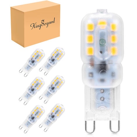 KINGSO Packung mit 12 G9 3 W LED-Lampen, energiesparendes Äquivalent, 30 W 3000 K Halogen-/Glühlampe Hasaki