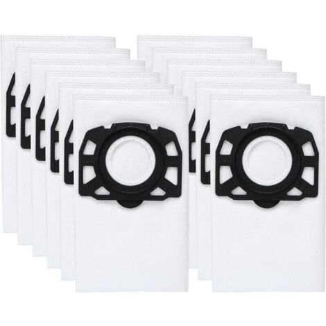 Packung mit 12 KFI 487 Filterbeuteln, Staubsaugerzubehör für Kärcher WD4, WD5, WD6, MV4, MV5, MV6, WD4.000, WD5.999, 2.863-006.0