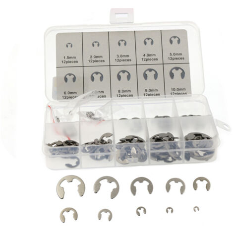 Packung mit 120 Sicherungsringen aus Edelstahl 304, M1,5-10, für die mechanische Reparatur