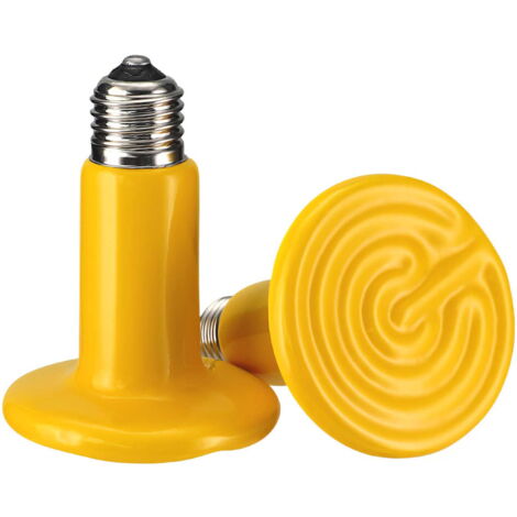 Packung mit 2 Farbwechsel-Keramik-Emitter-Reptilien-Heizlampen ohne Licht emittierende Glühbirne für Hühnerstall-Brüter für die Brut von Haustier-Amphibien und Hühnern