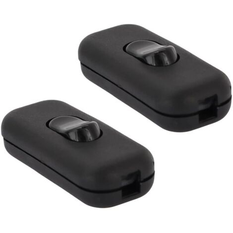 Packung mit 2 schwarzen Torpedoschaltern, Wippschaltern, 6A 250V Doppelpolschaltern, 2 oder 3 Reihen-Inline-Lampen