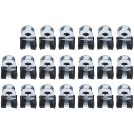 Packung mit 20 Schlauchschellen Zwingen Klemmen Spanner Rohrschellen und-Schraubzwingen 304 Edelstahl-Kabelschellen Korrosionsbeständige Wiederverwendbare R-Hoop-Rohrschelle[12mm]