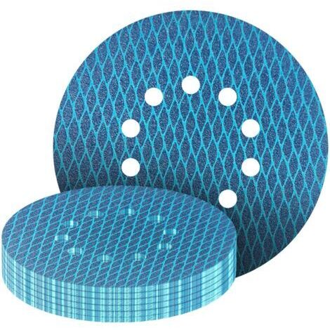 Packung mit 25 exzentrischen Schleifscheiben, 225 mm – 10 Löcher – Körnung 40 bis 240 – Diamantform – Verstopfungsfrei – Für Giraffe-Schleifer