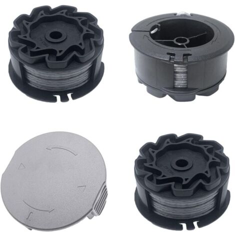 Packung mit 3 Ersatzspulen für Bosch UniversalGrassCut 18V-26/18V-260/18/18-26/18-260 Rasentrimmer, für Trimmer F016800570 und Spulenabdeckung 1600A01R5J (6 m, 1,6 mm)