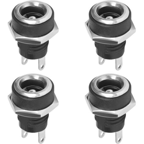 Packung mit 4 DC 2-poligen 5,5 x 2,1 mm Buchsen, Hohlstecker, DC-Stromstecker.