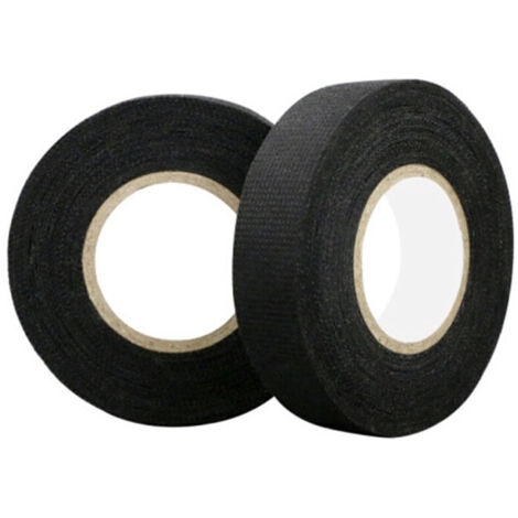 Packung mit 4 einseitigen Textilklebebändern, 19 mm x 15 m, schwarz