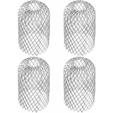 Packung mit 4 Fallrohrgittern, Laubfilter aus Maschengewebe, Fallrohrabdeckung aus Edelstahl 8x17cm für ca.