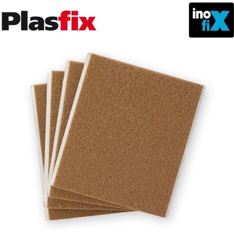 Packung mit 4 selbstklebenden synthetischen braunen Filzen 100 x 85 mm Plasfix INOFIX