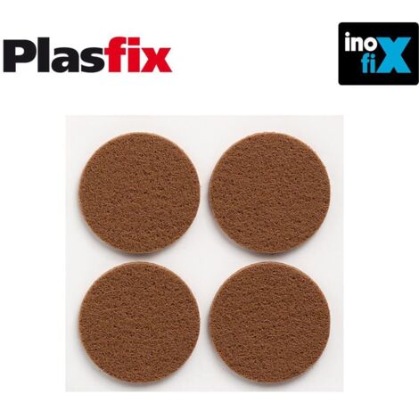 Packung mit 4 selbstklebenden synthetischen braunen Filzen Ø38 mm Plasfix INOFIX
