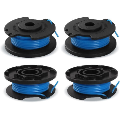Packung mit 4 Spulen Trimmerfaden für Ryobi One+ Ryobi AC14RL3A/AC14HCA, 4 Trimmerspulen (3,4 m x 1,65 mm Durchmesser)