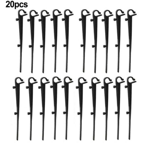 Packung mit 40 PP-Dachrinnenabdeckungs-Befestigungshaken, 16 cm lang, 7,2 cm Abstand, schwarz