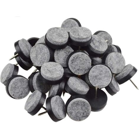Packung mit 40 robusten runden Filzgleitern zum Annageln an Möbelbeine, Stühle, Tische, Bodenschoner, gleiten leichtgängig (schwarz, Gleiterdurchmesser: 20 mm)