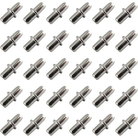 Packung mit 40 vernickelten 5-mm-Regalwinkeln – Regalträger – Brettträger für Möbel und Schränke, 5 x 15 mm