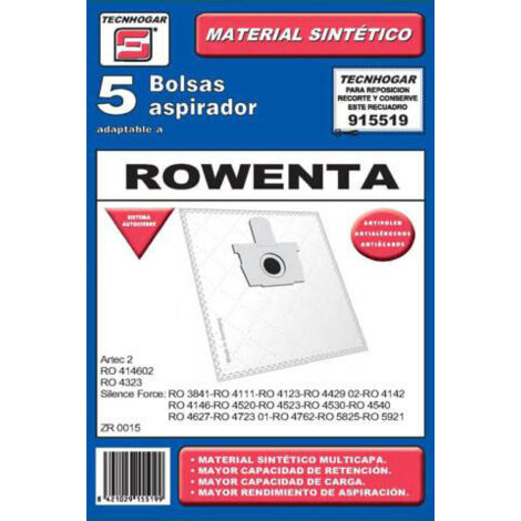 Packung mit 5 Beuteln für Rowenta Artec 2 Silence Force Staubsauger 915519