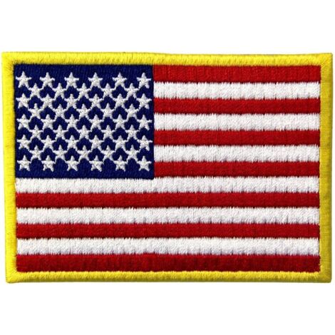 Packung mit 5 gestickten Klettverschlüssen mit amerikanischer USA-Flagge
