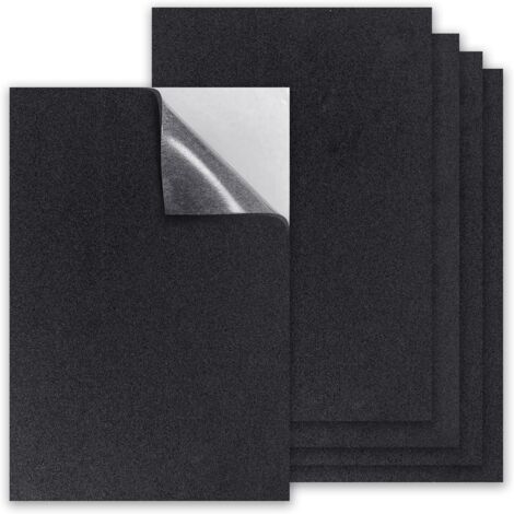 Packung mit 5 schwarzen, selbstklebenden, rutschfesten Schaumstoffplatten (200 mm x 300 mm x 3 mm) für Tisch-, Stuhl- und Sofabeine (schwarz)