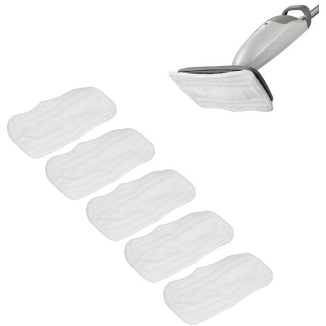 Packung mit 5 weißen Mikrofaser-Wischmopp-Pads für Shark XT3010 S3111 S1001 S3101 SP100K, wiederverwendbar und saugfähig.