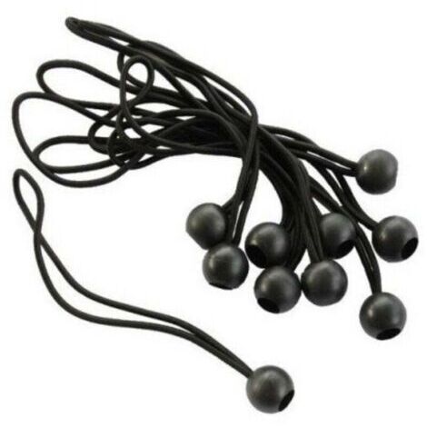 Packung mit 50 elastischen Bungee-Seilen für Planen – Schwarz
