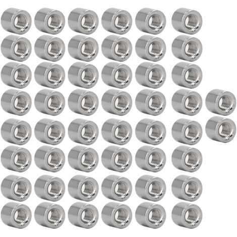 Packung mit 50 korrosionsbeständigen runden Kupplungsmuttern M6 aus Edelstahl 304 – Innenverbindermutter für den Haus- und Außenbereich