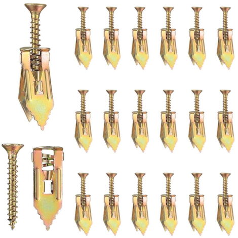 Packung mit 50 Spreizdübeln für Gipskartonplatten, Gecko-Typ, einteiliger Schlagdübel, Spreiznägel für Hohlgipsplatten, 12 x 40 mm Röhrchen + 4 x 40 mm Nägel