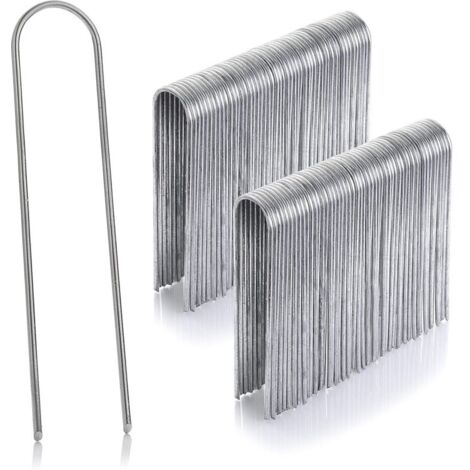 Packung mit 50 verzinkten Stahlbefestigungspfählen – Länge 100 mm, Breite 25 mm, Durchmesser 2,9 mm – Abgeschrägte Spitzen für schnelle Montage