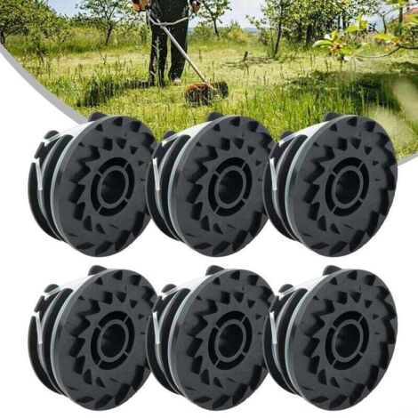 Packung mit 6 Ersatzspulen Trimmerfaden für LIDL Parkside PRTA 20-Li A1, B2, C3, PRT 550 A1, A3, PRT 300 A1 Rasentrimmer