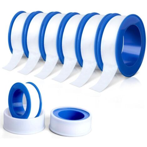 Packung mit 6 Rollen Teflon-Dichtungsband (12 mm x 10 m), für Sanitärinstallationen, ideal zum Abdichten von Industrierohren