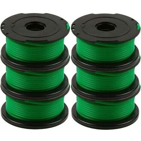Packung mit 6 Spulen Trimmerfaden für Black & Decker GL7033, GL8033, GL9035, 6 m
